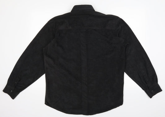 Mens UK Size M Oakman Black  Button-Up Long Sleeve Casual Shirt