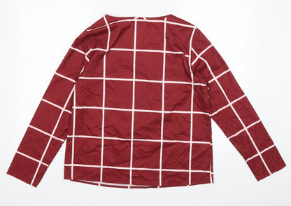 SheIn Womens Red Geometric  Basic Blouse Size M