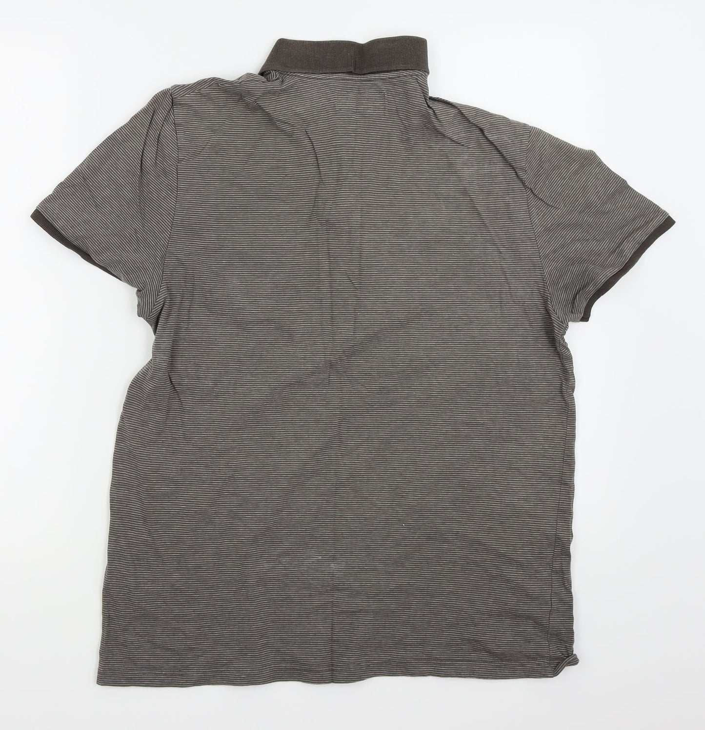 Burton Mens Brown Pinstripe   Polo Size L