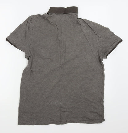 Burton Mens Brown Pinstripe   Polo Size L