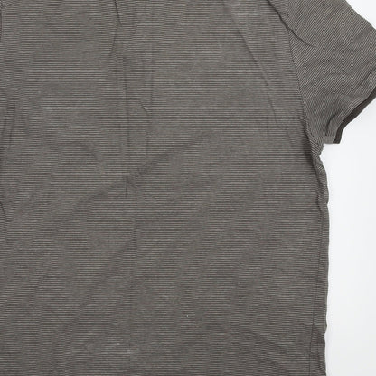 Burton Mens Brown Pinstripe   Polo Size L