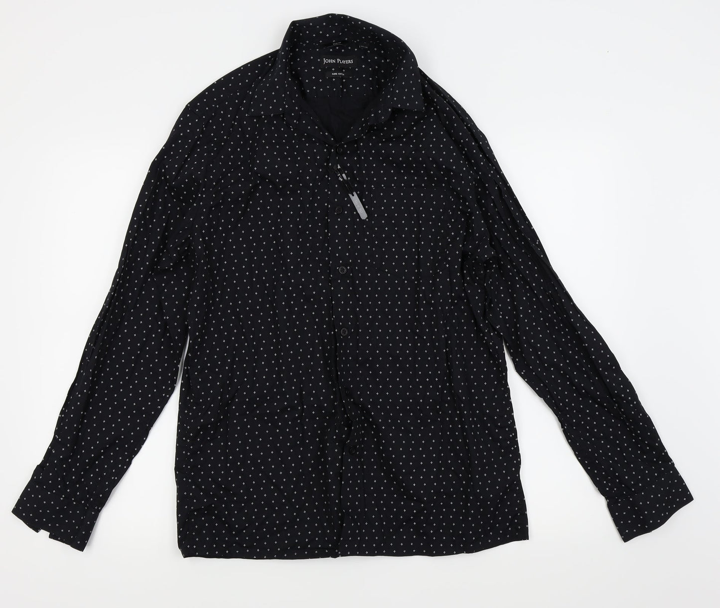 Mens UK Collar Size 40 john players Smart Black  Dress Shirt