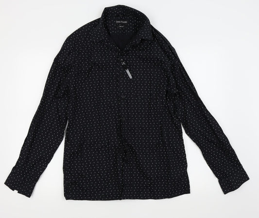 Mens UK Collar Size 40 john players Smart Black  Dress Shirt