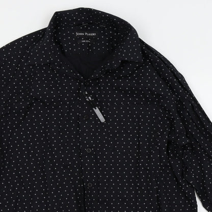 Mens UK Collar Size 40 john players Smart Black  Dress Shirt