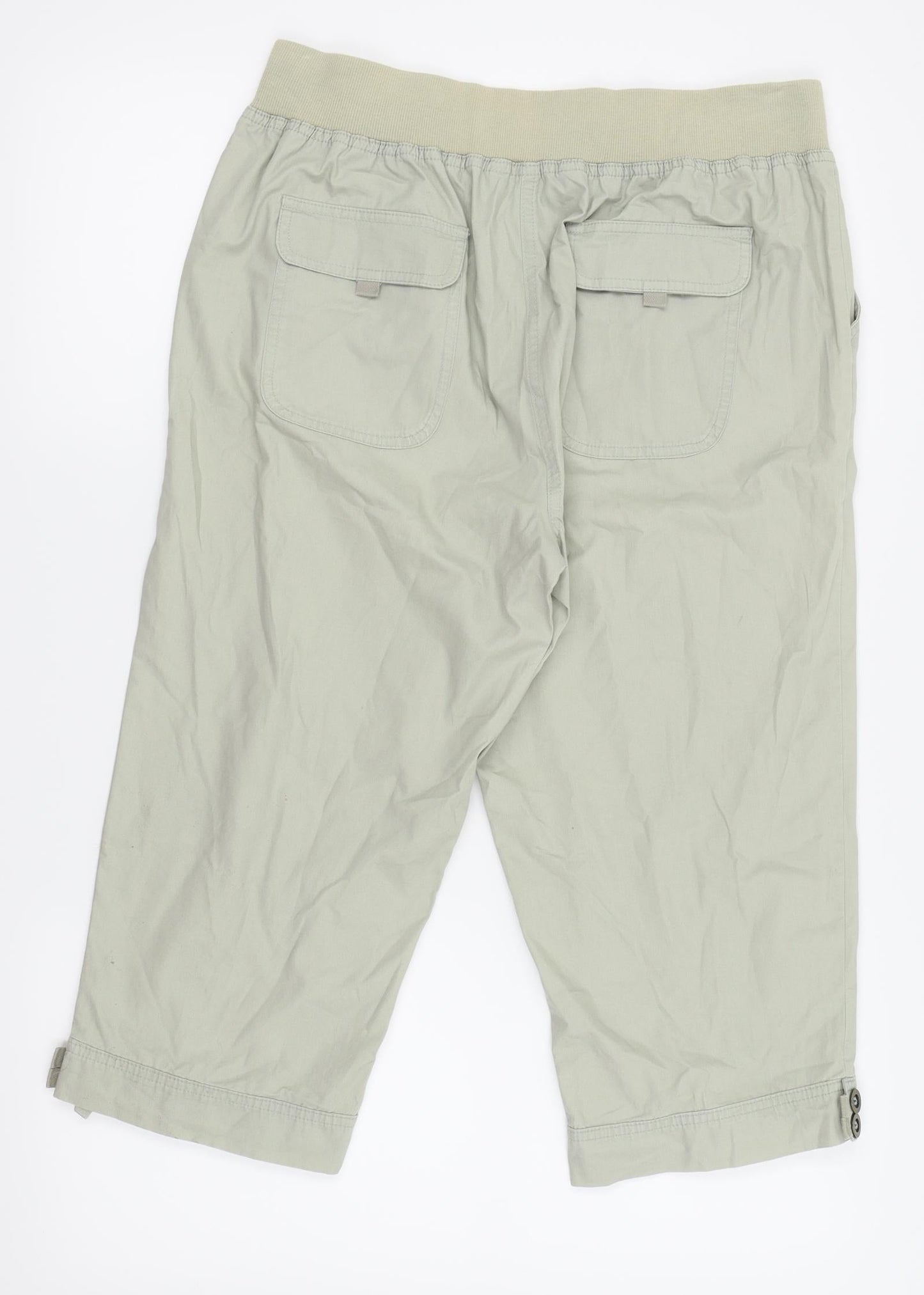 Womens UK Size 12 BM Regular Fit Capri White Trousers