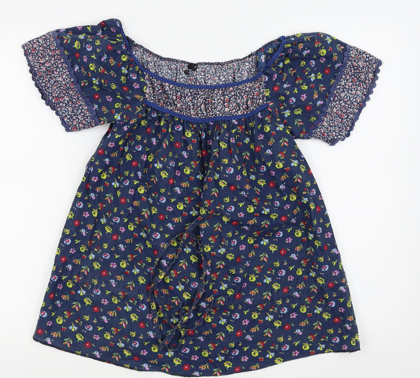 Womens UK Size 8 Topshop Blue Basic T-Shirt