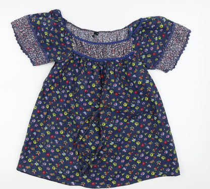 Womens UK Size 8 Topshop Blue Basic T-Shirt