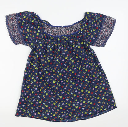 Womens UK Size 8 Topshop Blue Basic T-Shirt