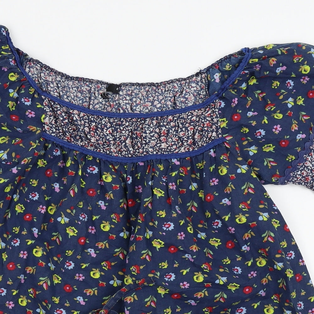 Womens UK Size 8 Topshop Blue Basic T-Shirt