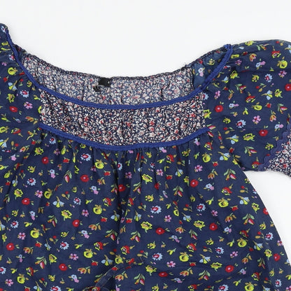 Womens UK Size 8 Topshop Blue Basic T-Shirt