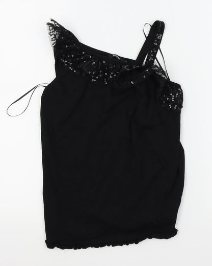 Asda George Girls Black   Basic T-Shirt Size 11-12 Years