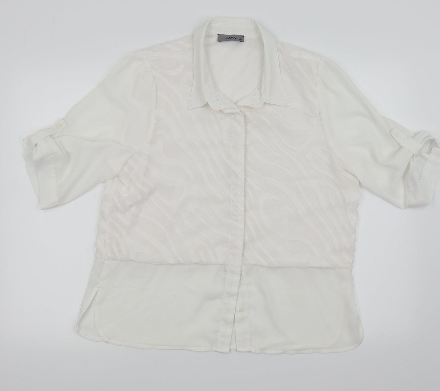 vava Womens White   Basic Button-Up Size 2XL
