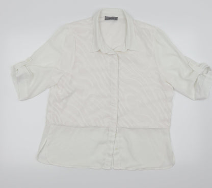 vava Womens White   Basic Button-Up Size 2XL