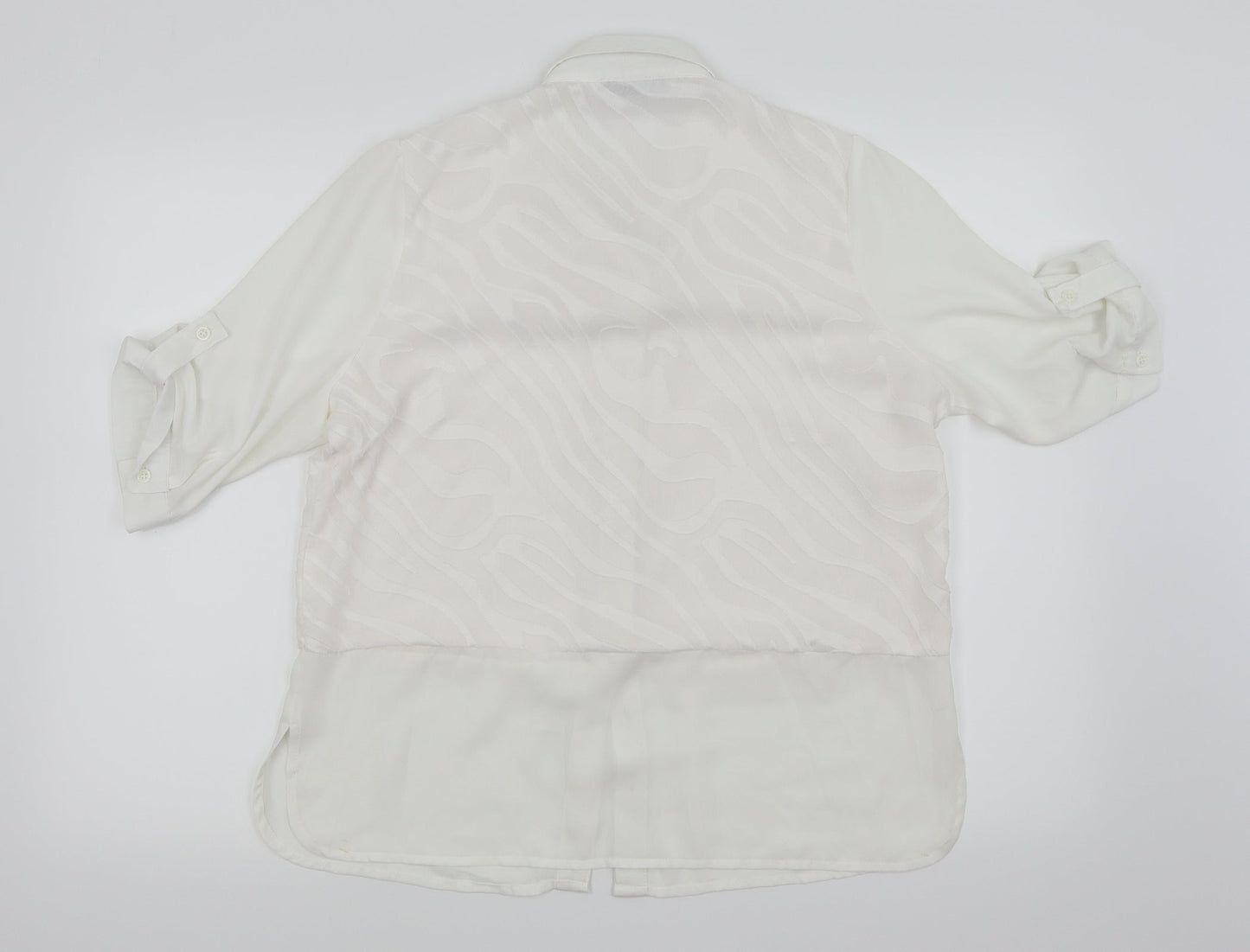 vava Womens White   Basic Button-Up Size 2XL