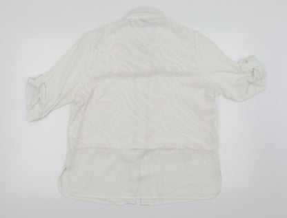 vava Womens White   Basic Button-Up Size 2XL