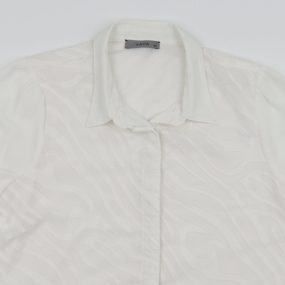 vava Womens White   Basic Button-Up Size 2XL