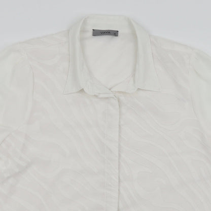 vava Womens White   Basic Button-Up Size 2XL
