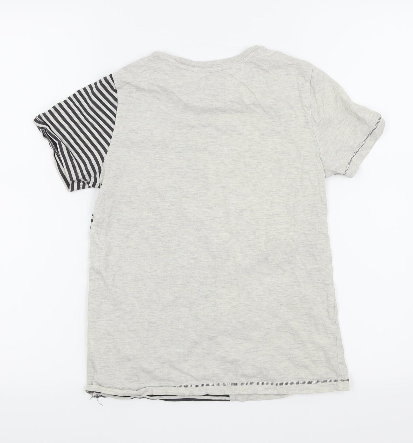 F&F Boys Grey Striped  Basic T-Shirt Size 9-10 Years
