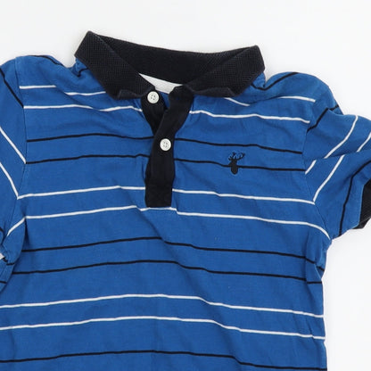 Blue Zoo Boys Blue Striped  Basic Polo Size 9-10 Years