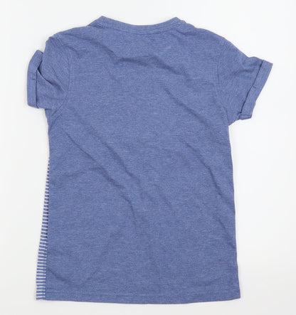 Asda George Boys Blue Striped  Basic Polo Size 9-10 Years