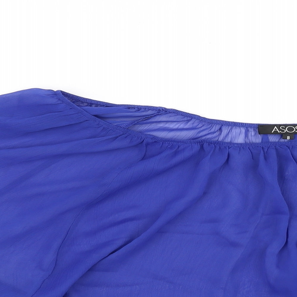 Womens UK Size 8 ASOS Blue Basic Blouse
