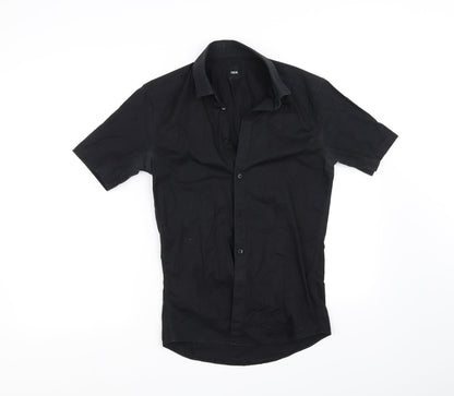 Womens UK Size S ASOS Black Basic Button-Up