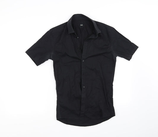 Womens UK Size S ASOS Black Basic Button-Up