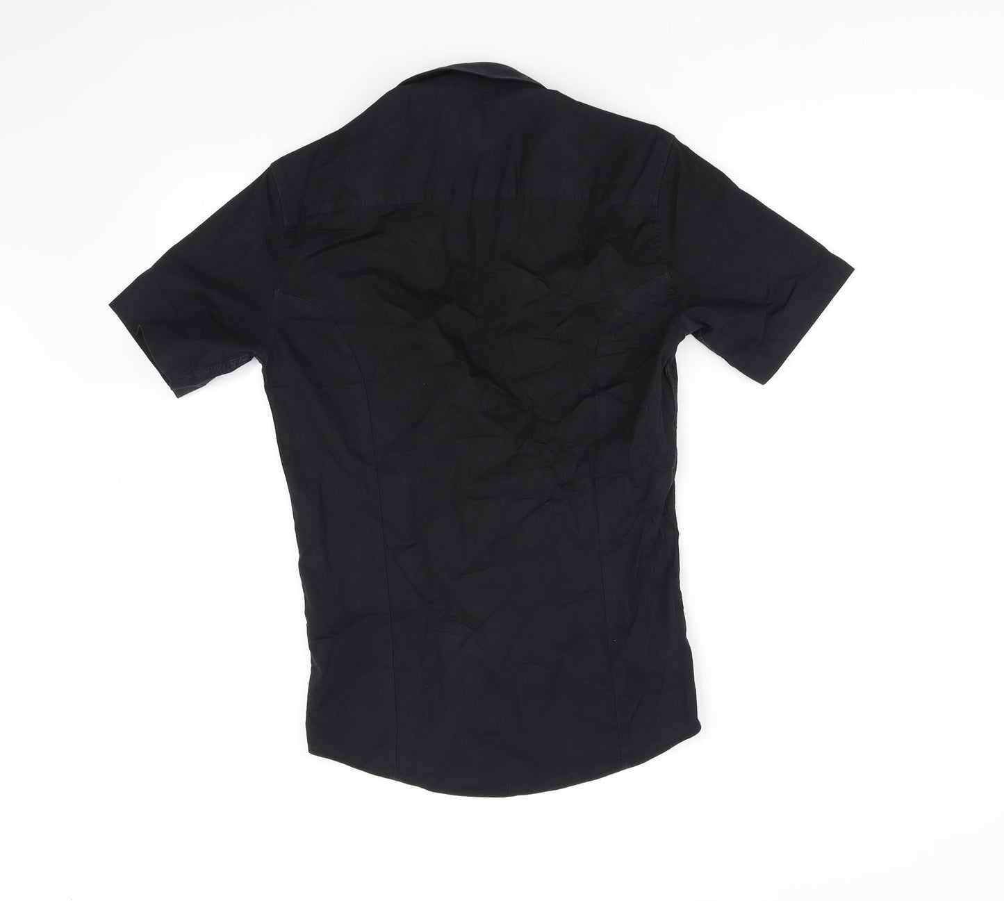 Womens UK Size S ASOS Black Basic Button-Up