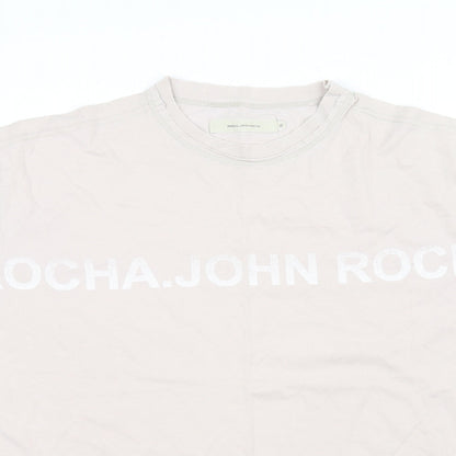Womens UK Size XL Rocha John Rocha Beige Basic T-Shirt