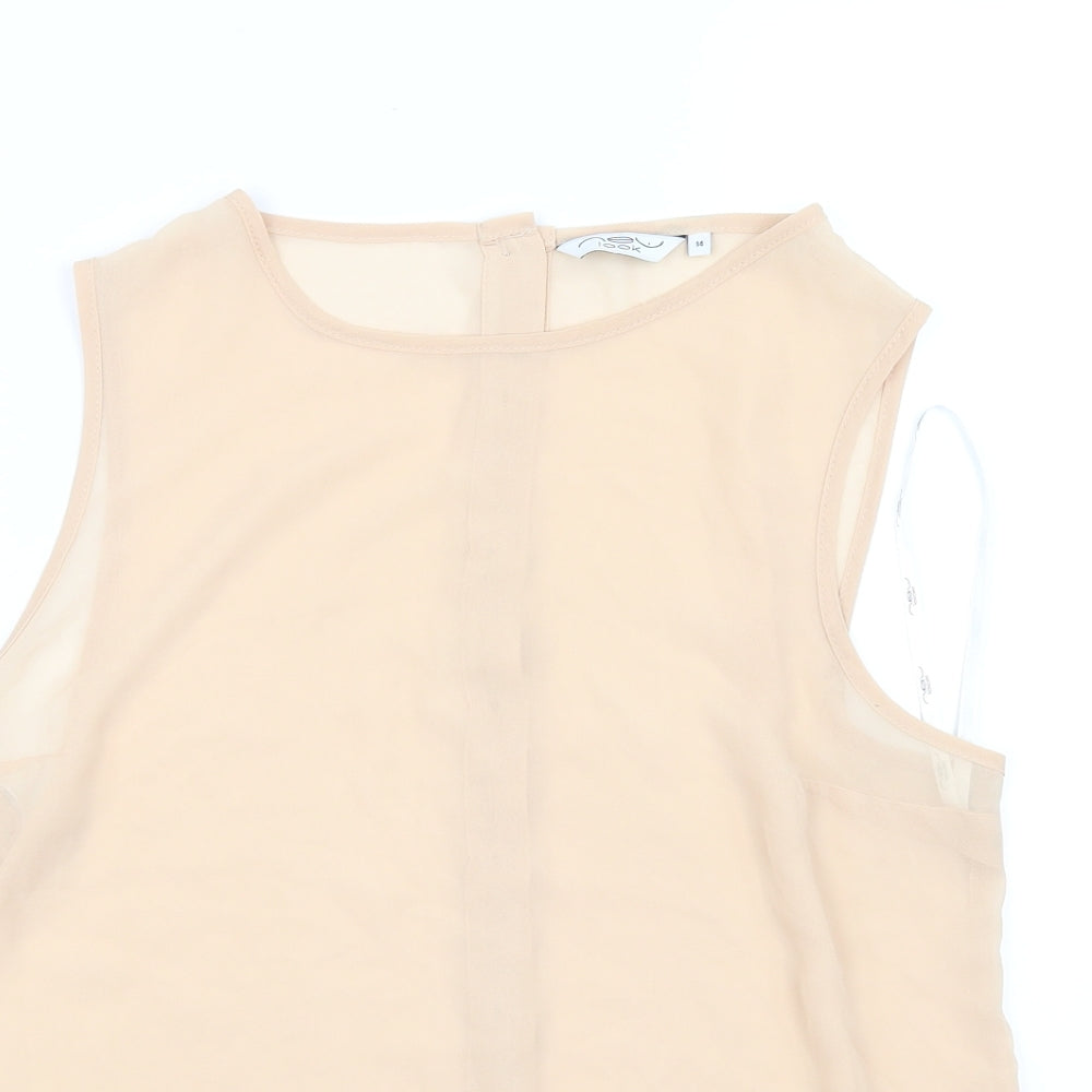 neew look Womens Beige   Basic T-Shirt Size 14