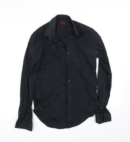 Womens UK Size S zara Black Basic Button-Up
