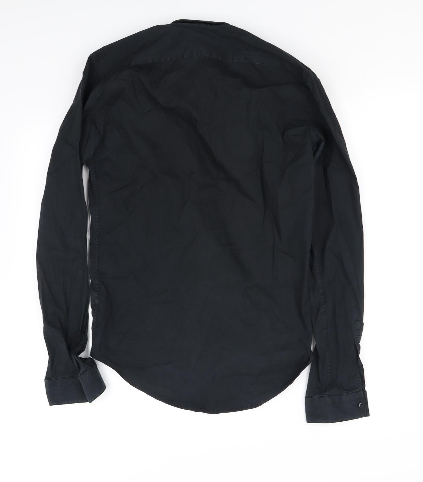 Womens UK Size S zara Black Basic Button-Up