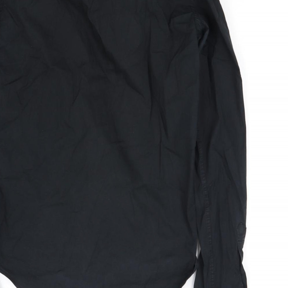 Womens UK Size S zara Black Basic Button-Up