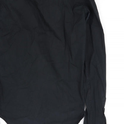 Womens UK Size S zara Black Basic Button-Up