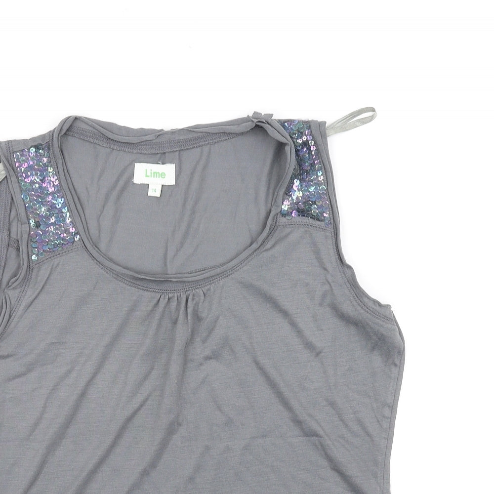 lime Womens Grey   Basic Blouse Size 14