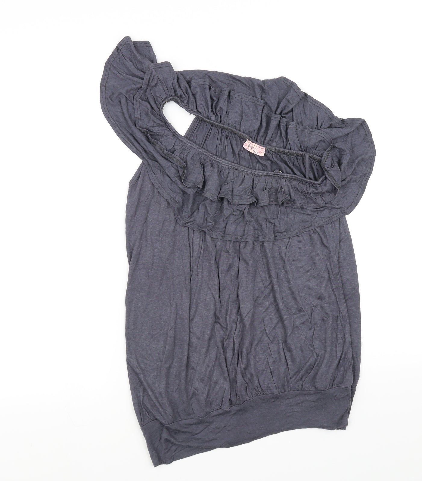 b sharp Womens Grey   Basic Blouse Size M