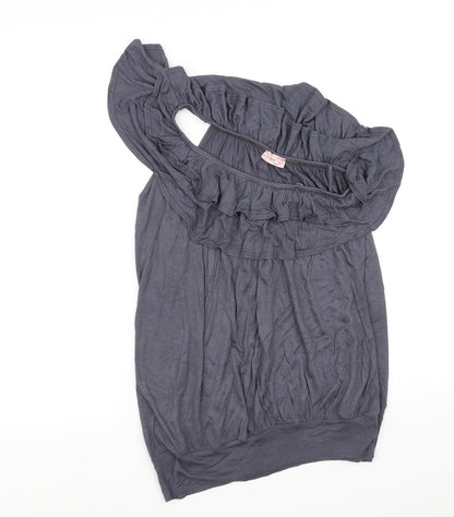 b sharp Womens Grey   Basic Blouse Size M