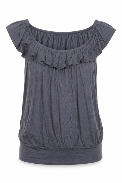 b sharp Womens Grey   Basic Blouse Size M