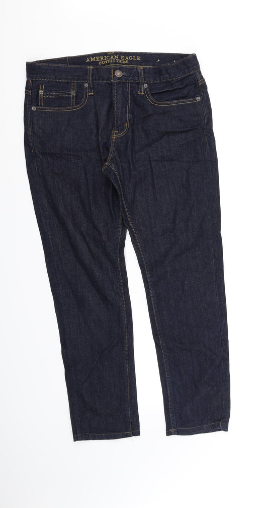 AMERICAN EAGLE  Womens Blue   Straight Jeans Size M L30 in