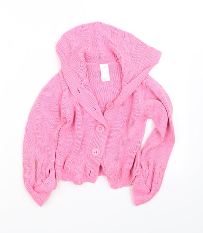 pre worn Girls Pink   Cardigan Jumper Size 4 Years