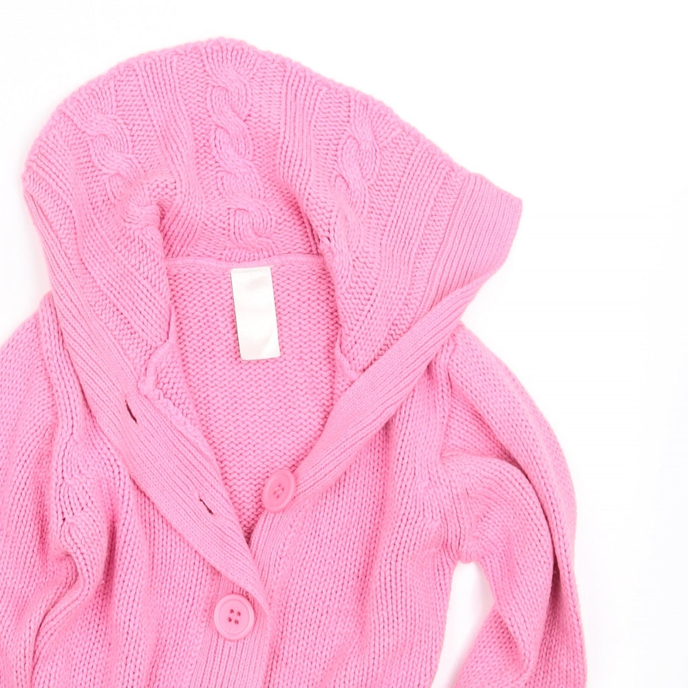 pre worn Girls Pink   Cardigan Jumper Size 4 Years