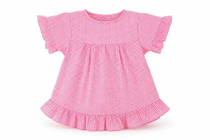 csrafted Girls Red Check  Basic Button-Up Size 5-6 Years