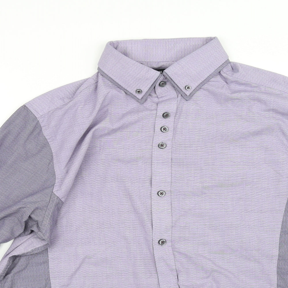 Womens UK Size L pre worn Purple Basic Button-Up