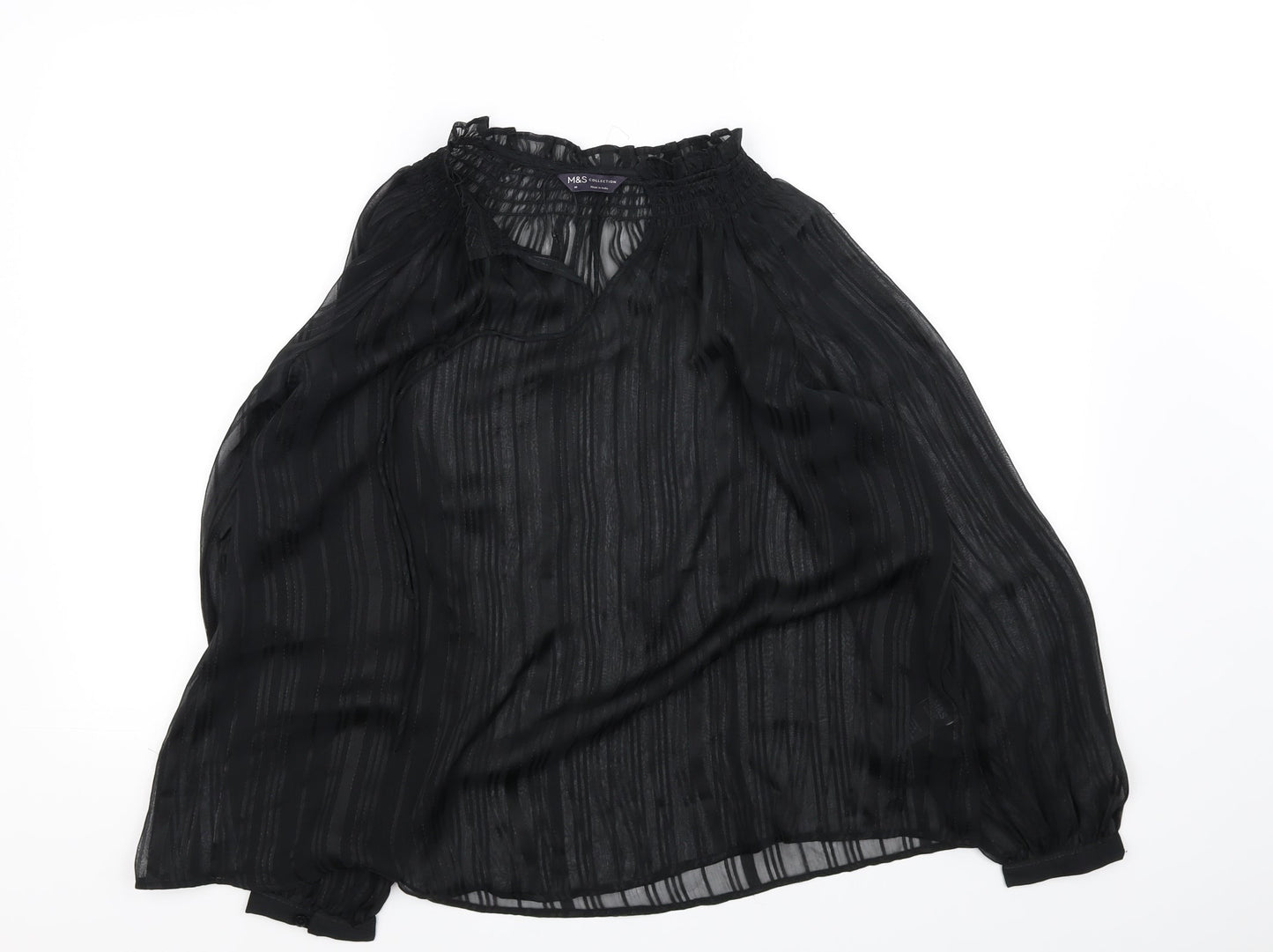 Womens UK Size 10 m&s Black Basic T-Shirt