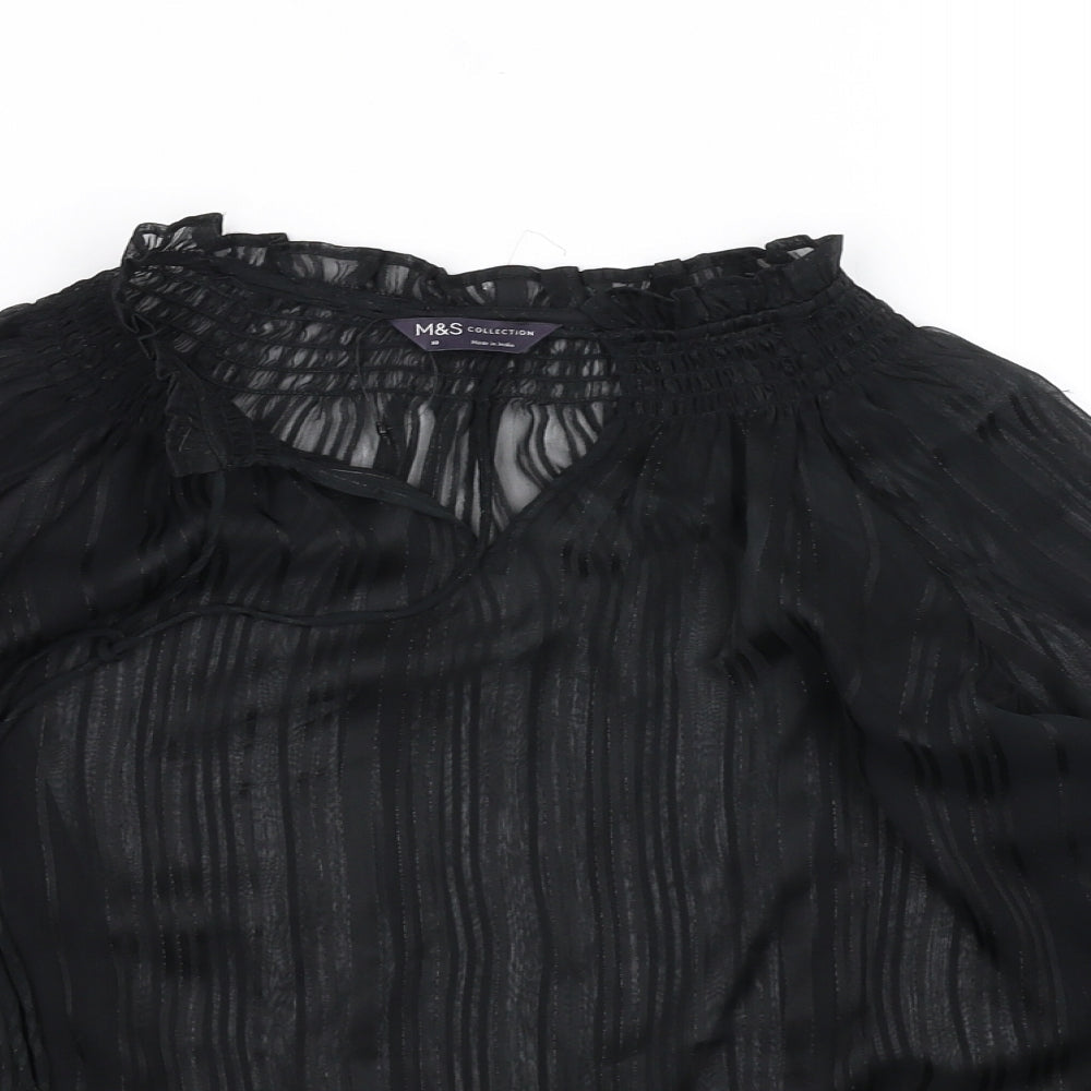 Womens UK Size 10 m&s Black Basic T-Shirt