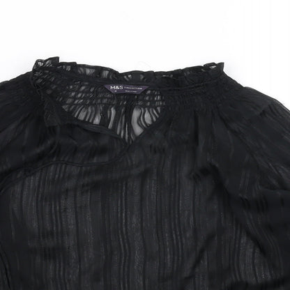 Womens UK Size 10 m&s Black Basic T-Shirt