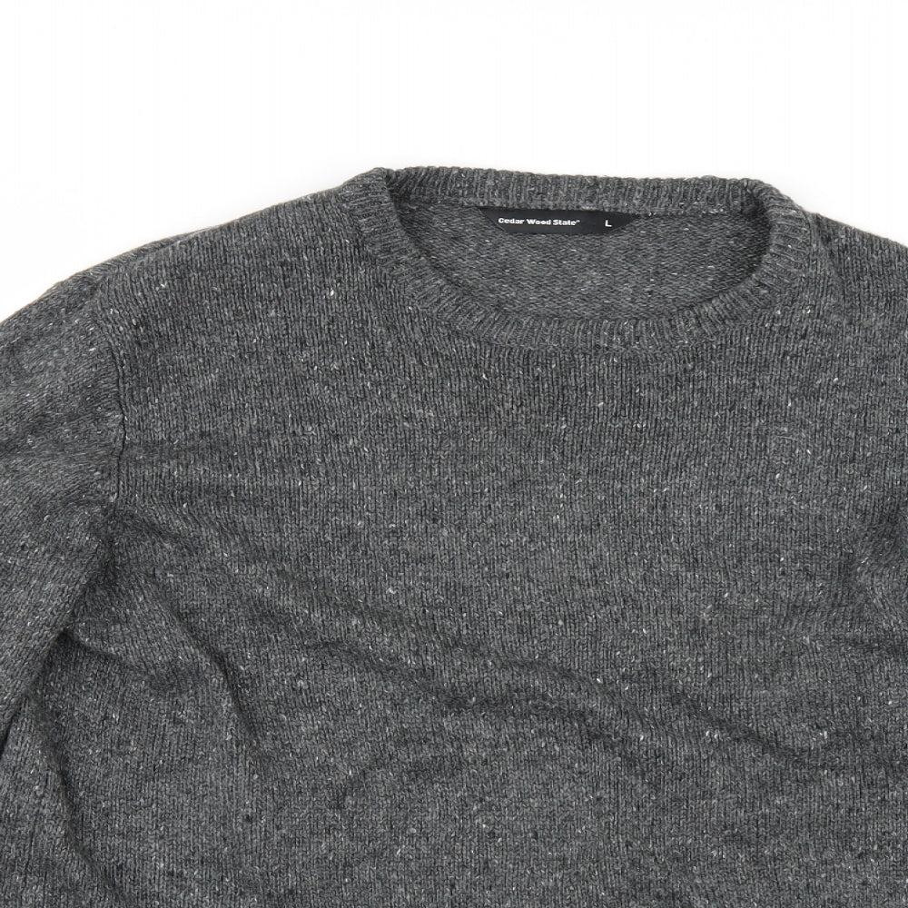 Cedar Wood State Mens Grey   Pullover Jumper Size L