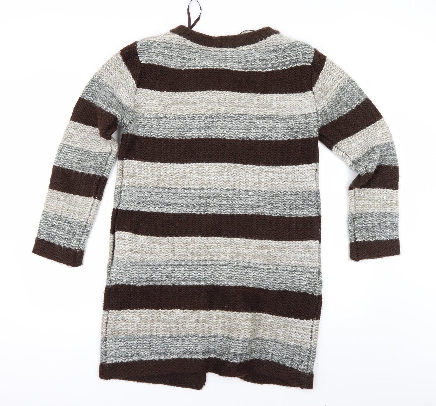 F&F Womens Beige Striped  Cardigan Jumper Size M