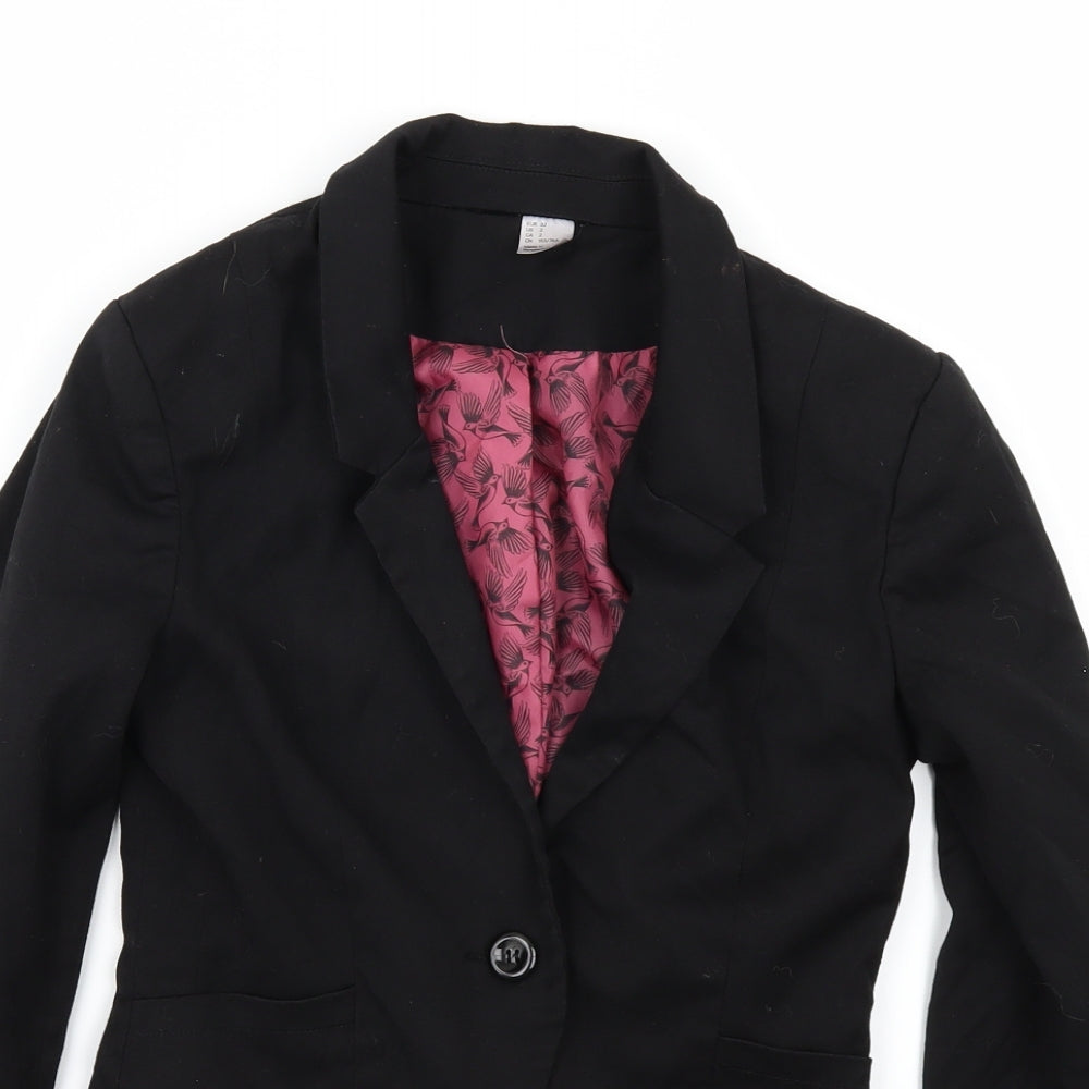 Womens UK Size 4 H&M Black Jacket