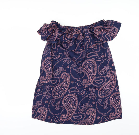 Primark Womens Blue Geometric  Tunic Blouse Size 10